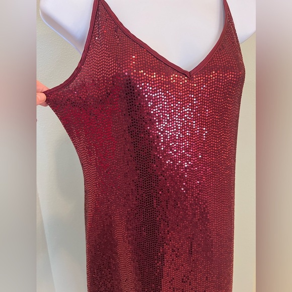 Express Sexy Sequin Strappy Midi Dress in Red, size Large, NWT! - Picture 3 of 6